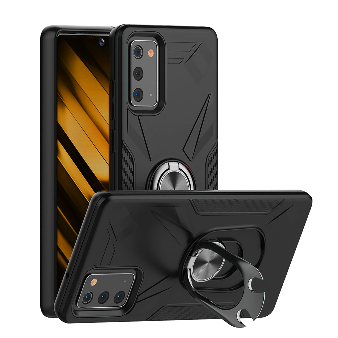 Phone Case with Ring Holder SAMSUNG GALAXY NOTE 20 In Black